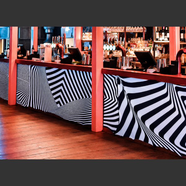 DJ Booth Bar Facade Black & White Illusion