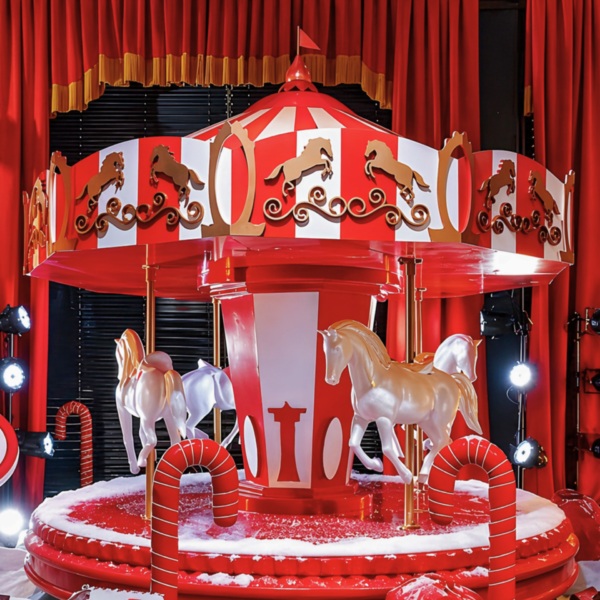 Standing Prop - Red and White Carousel